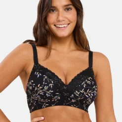 Brassière Sans Armatures Coline Imprimé Feuilles Foncées -FITANCY Boutique sans complexe soutien gorge brassiere sans armatures 3687745 6 686546a44d070 1140x1140