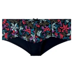 Shorty Pomm Poire Eva - Dentelle Florale Noir & Turquoise -FITANCY Boutique shorty noirturquoise eva 3576070 7359942 42 1140x1140