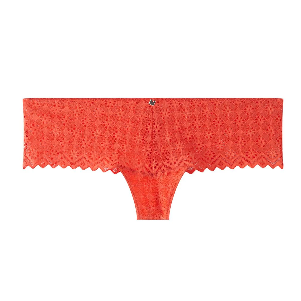 Camille Cerf & Pomm'Poire Shorty Tanga Orange en Dentelle de Calais 4 Camille Cerf & Pomm'Poire Shorty Tanga Orange en Dentelle de Calais – Image 2