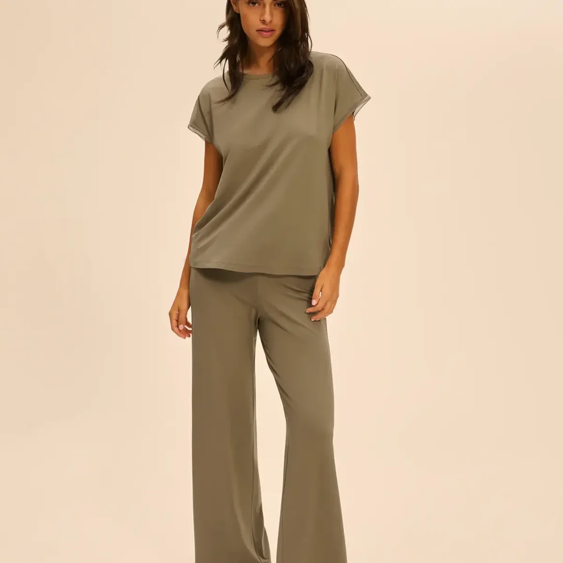 Simone Perele Pantalon Pyjama Vert Argile 5 Simone Perele Pantalon Pyjama Vert Argile – Image 3