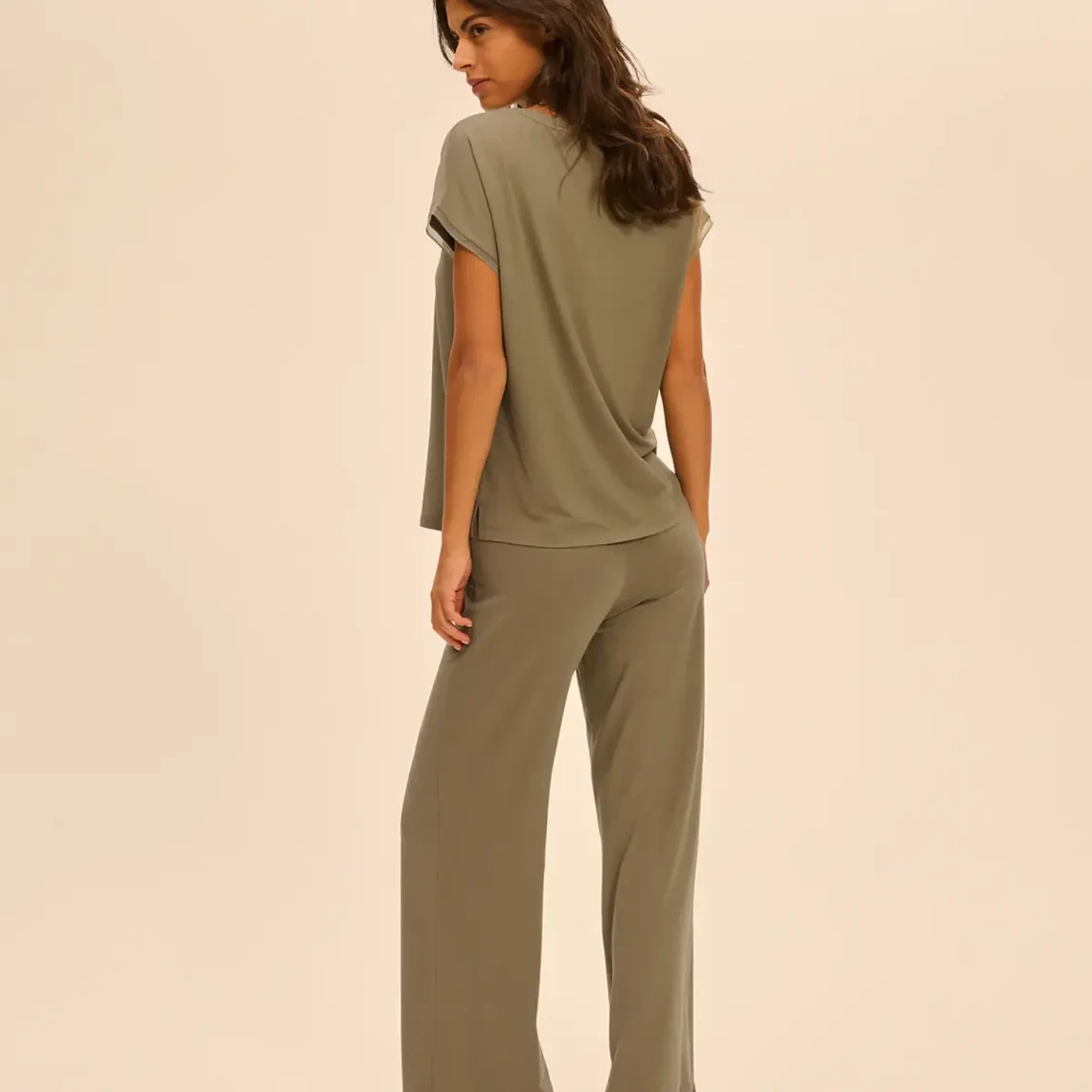 Simone Perele Pantalon Pyjama Vert Argile 4 Simone Perele Pantalon Pyjama Vert Argile – Image 2