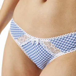 Brigitte Bardot Badinage Blue Slip with Vichy Print and Embroidery -FITANCY Boutique slip badinage 3470840 6840820 20 1140x1140