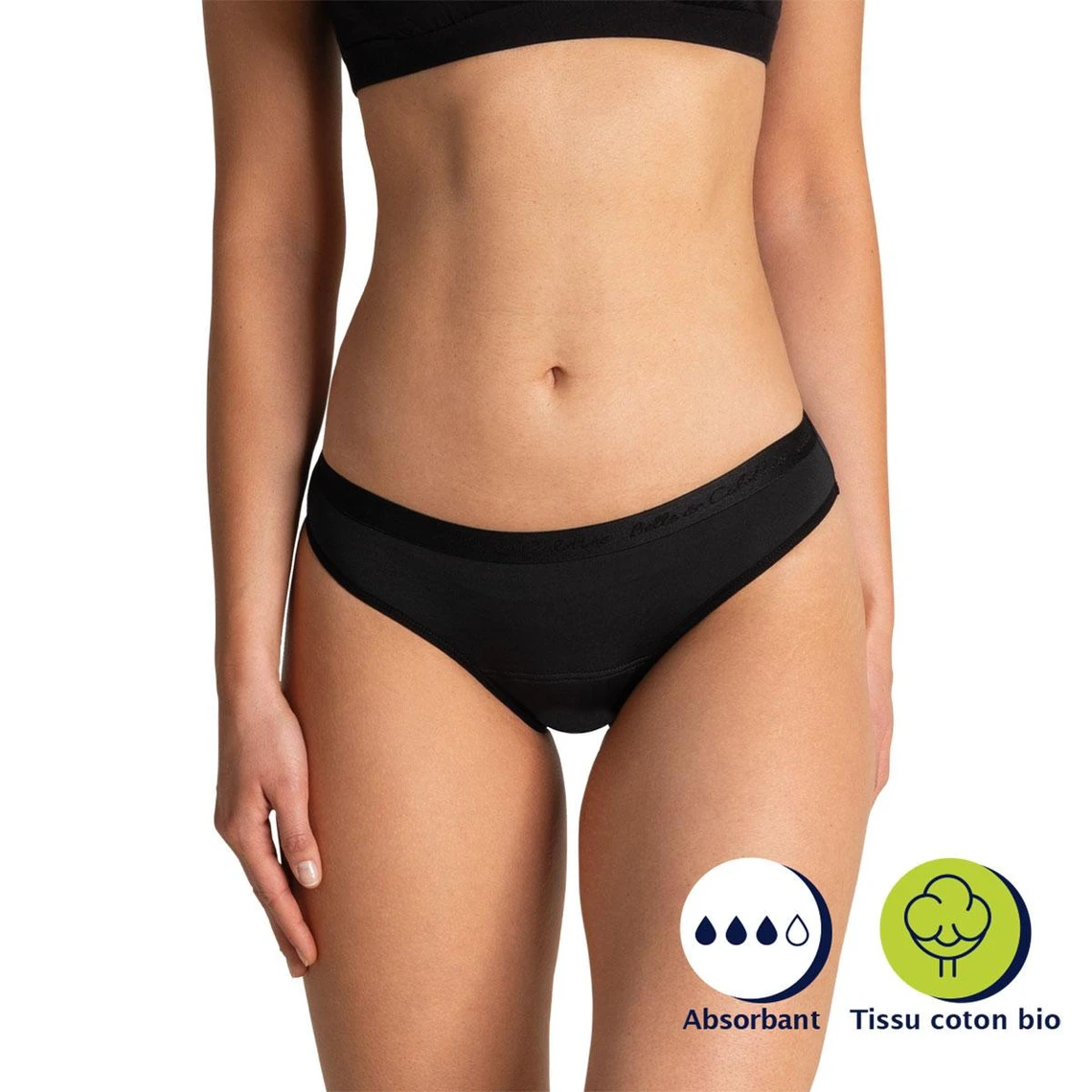 Athena Culotte de Règles en Microfibre Recyclée - Noir 4 Athena Culotte de Règles en Microfibre Recyclée - Noir – Image 2