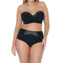 Curvy Kate Deluxe Slip Taille Haute & Porte-Jarretelles Amovibles Black Amande -FITANCY Boutique slip taille haute avec porte jarretelles amovibles curvy kate deluxe black amande 9 1140x1140