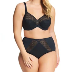 Elomi Mitzi Black High Waist Brief - Elegant Plus Size Lingerie 18 Elomi Mitzi Black High Waist Brief - Elegant Plus Size Lingerie -FITANCY Boutique slip taille haute elomi mitzi black 7 1140x1140