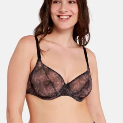 Soutien-gorge Plongeant Tulle Avec Armatures Noir - SoPure Fantaisy