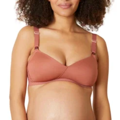 Cache Coeur Serena : Soutien-Gorge de Grossesse et Allaitement Sans Armatures - Orange