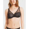 Soutien-gorge Foulard Armatures Semi-transparent - Noir Louisa Bracq