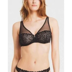 Soutien-gorge Foulard Armatures Semi-transparent - Noir Louisa Bracq