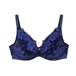 Brigitte Bardot Backstage High Support Bra - Navy Blue Lace Full Cup -FITANCY Boutique soutien gorge grand maintien bleu marine backstage 3595679 7502553 53 1140x1140