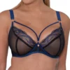 Soutien-gorge Plongeant Scantilly SUBMISSION Noir et Bleu à Armatures