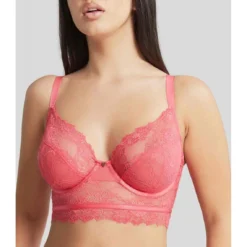 Soutien-gorge Plongeant Armatures En Tulle Transparent - Rose Cleo By Panache