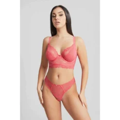Soutien-gorge Plongeant Armatures En Tulle Transparent - Rose Cleo By Panache -FITANCY Boutique soutien gorge plongeant armatures rose 3406276 4 1140x1140