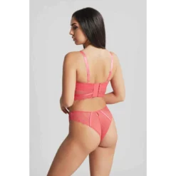 Soutien-gorge Plongeant Armatures En Tulle Transparent - Rose Cleo By Panache -FITANCY Boutique soutien gorge plongeant armatures rose 3406276 5 1140x1140