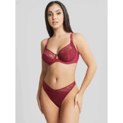 Soutien-gorge Plongeant Armatures à Dentelle Fine - Rouge Cleo By Panache -FITANCY Boutique soutien gorge plongeant armatures rouge 3406280 4 1140x1140