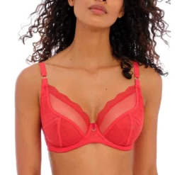 Freya Fatale - Soutien-gorge Plongeant Rouge à Armatures