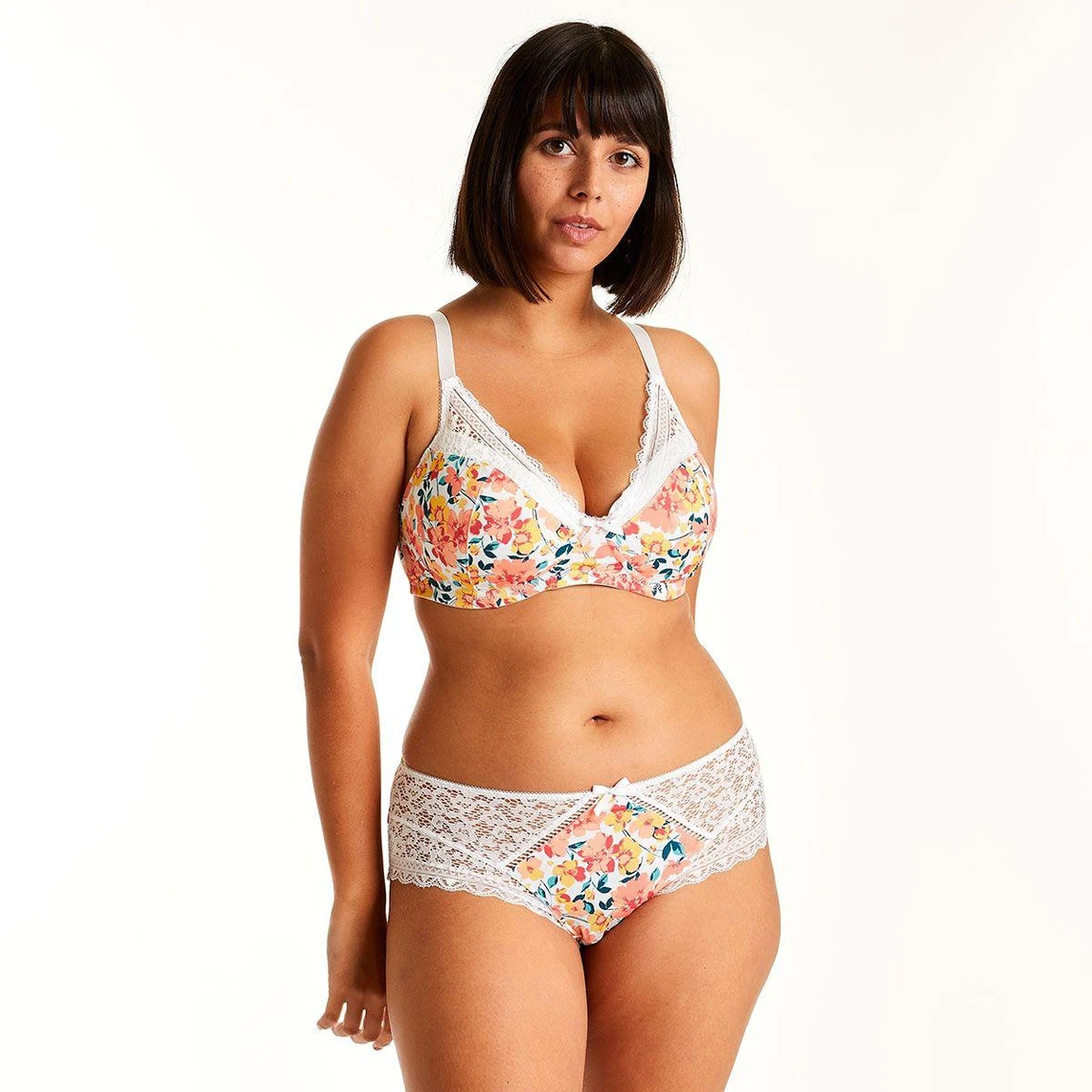 Soutien-gorge Sans Armatures Coque Souple Blanc/orange Elena 6 Soutien-gorge Sans Armatures Coque Souple Blanc/orange Elena – Image 4