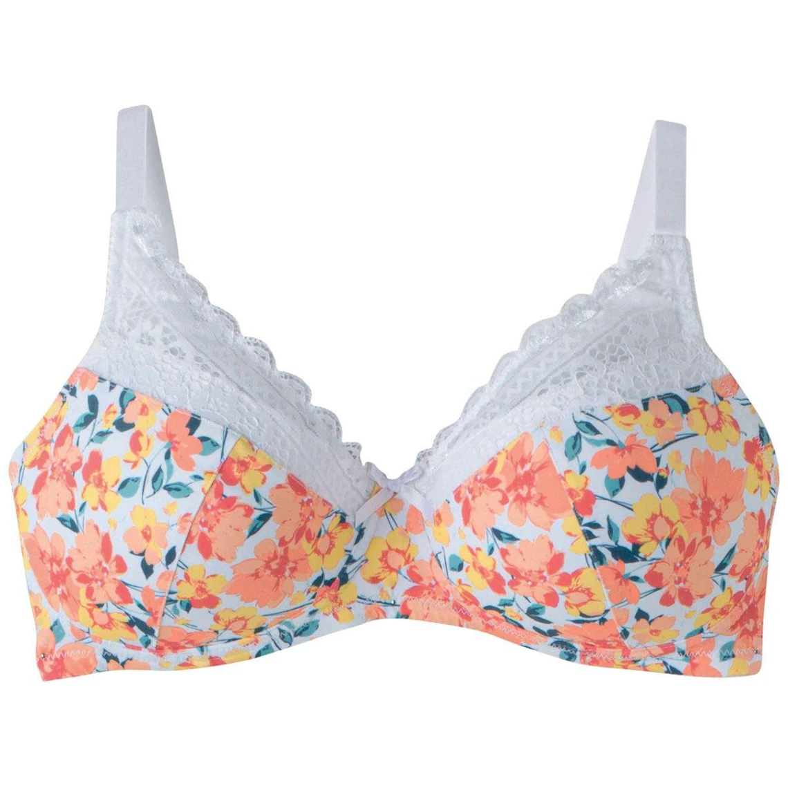 Soutien-gorge Sans Armatures Coque Souple Blanc/orange Elena 8 Soutien-gorge Sans Armatures Coque Souple Blanc/orange Elena – Image 6