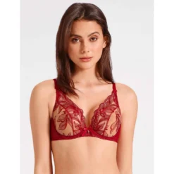 Soutien-gorge Triangle Plongeant Aubade FLEUR DE TATTOO - Rouge