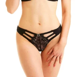 String Avec Jeu D’élastiques Noir Pomm Poire