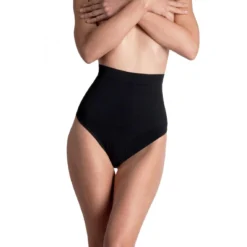 String Ventre Plat Gainant Minceur Noir