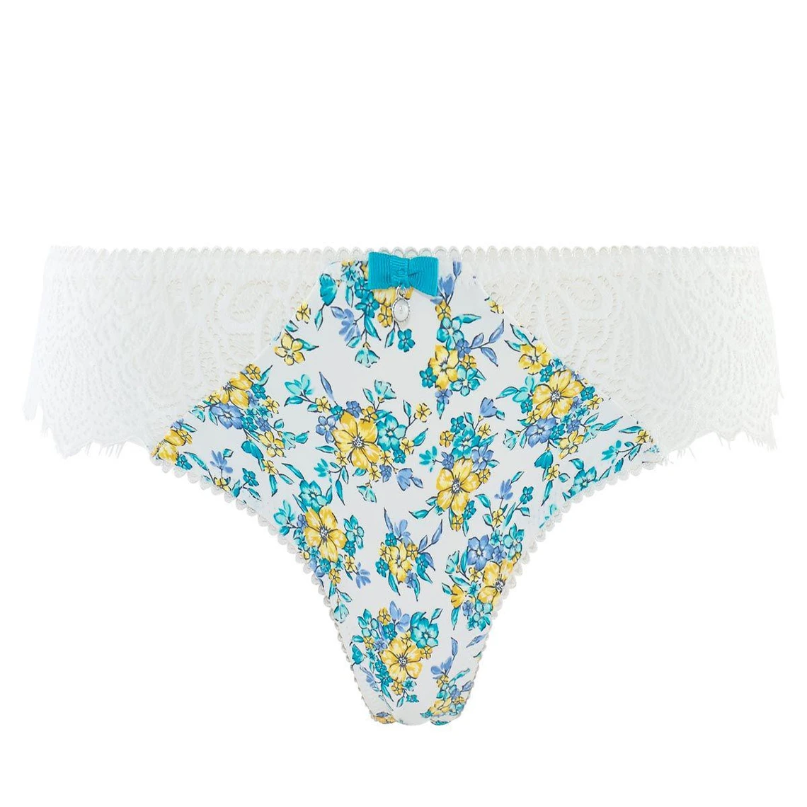 Tanga Ivoire/turquoise Sweet Heart POMM'POIRE-bleu 4 Tanga Ivoire/turquoise Sweet Heart POMM'POIRE-bleu – Image 2