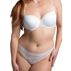 Passionata Tanga En Tulle Et Dentelle Florale - Blanc