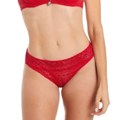 Tanga Rouge Absinthe Pomm Poire - Dentelle Florale et Confort