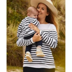 Top De Grossesse Marinière Manches Longues Blanc Cache Coeur Lingerie Crozon -FITANCY Boutique top de grossesse mariniere manches longues blanc 3381664 3 1140x1140