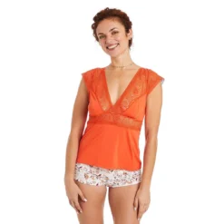 Top Short Orange Etoile