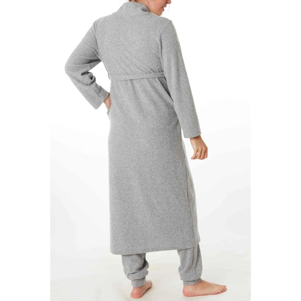 Veste Longue Grossesse Grise Cache Coeur Lingerie Sweethome 5 Veste Longue Grossesse Grise Cache Coeur Lingerie Sweethome – Image 3