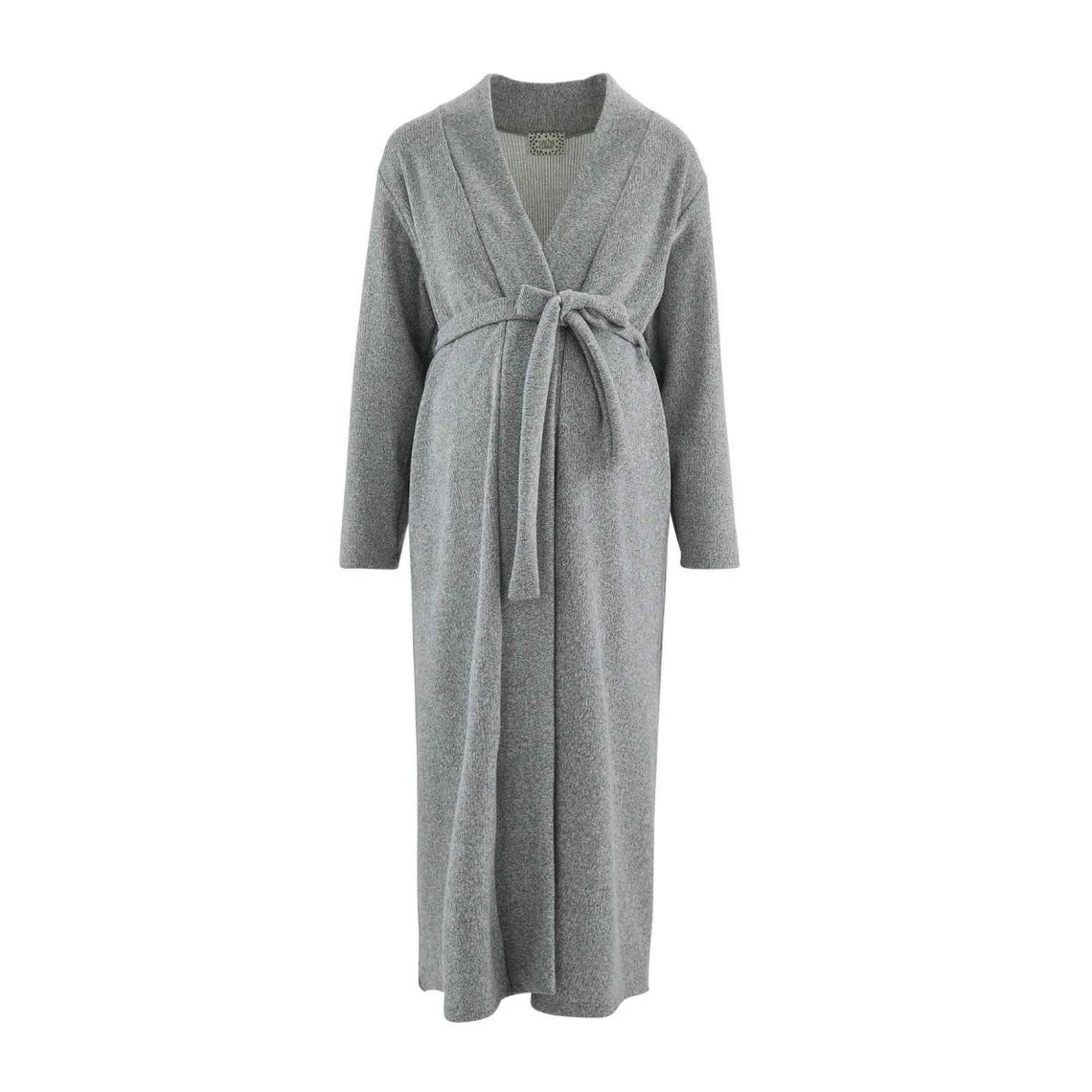 Veste Longue Grossesse Grise Cache Coeur Lingerie Sweethome 4 Veste Longue Grossesse Grise Cache Coeur Lingerie Sweethome – Image 2