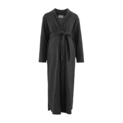 Cache Coeur Lingerie Sweethome - Veste Longue de Grossesse Noire